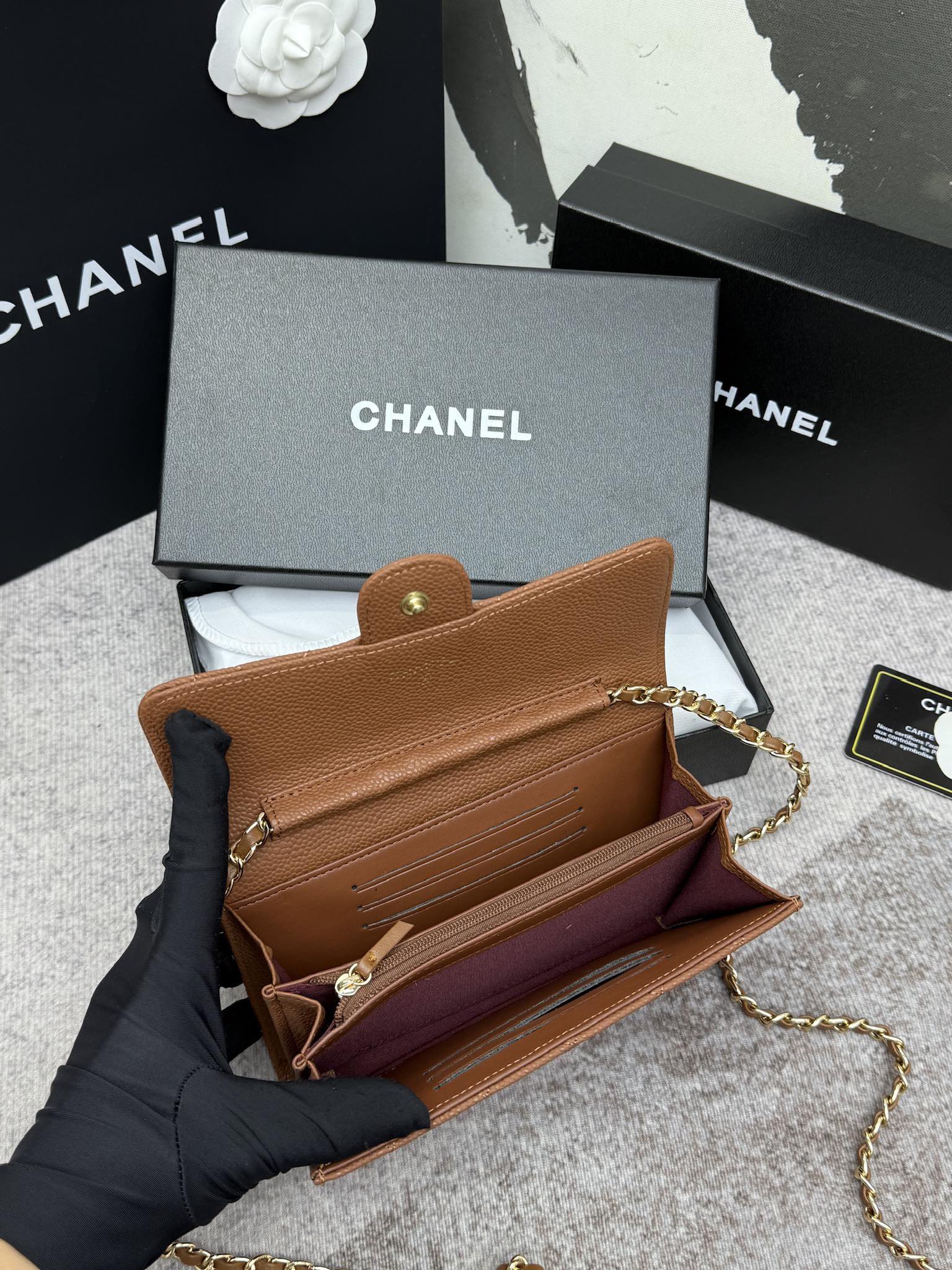CHANEL 经典CF長款チェーンショルダーバッグ - スタイリッシュな格子デザイン