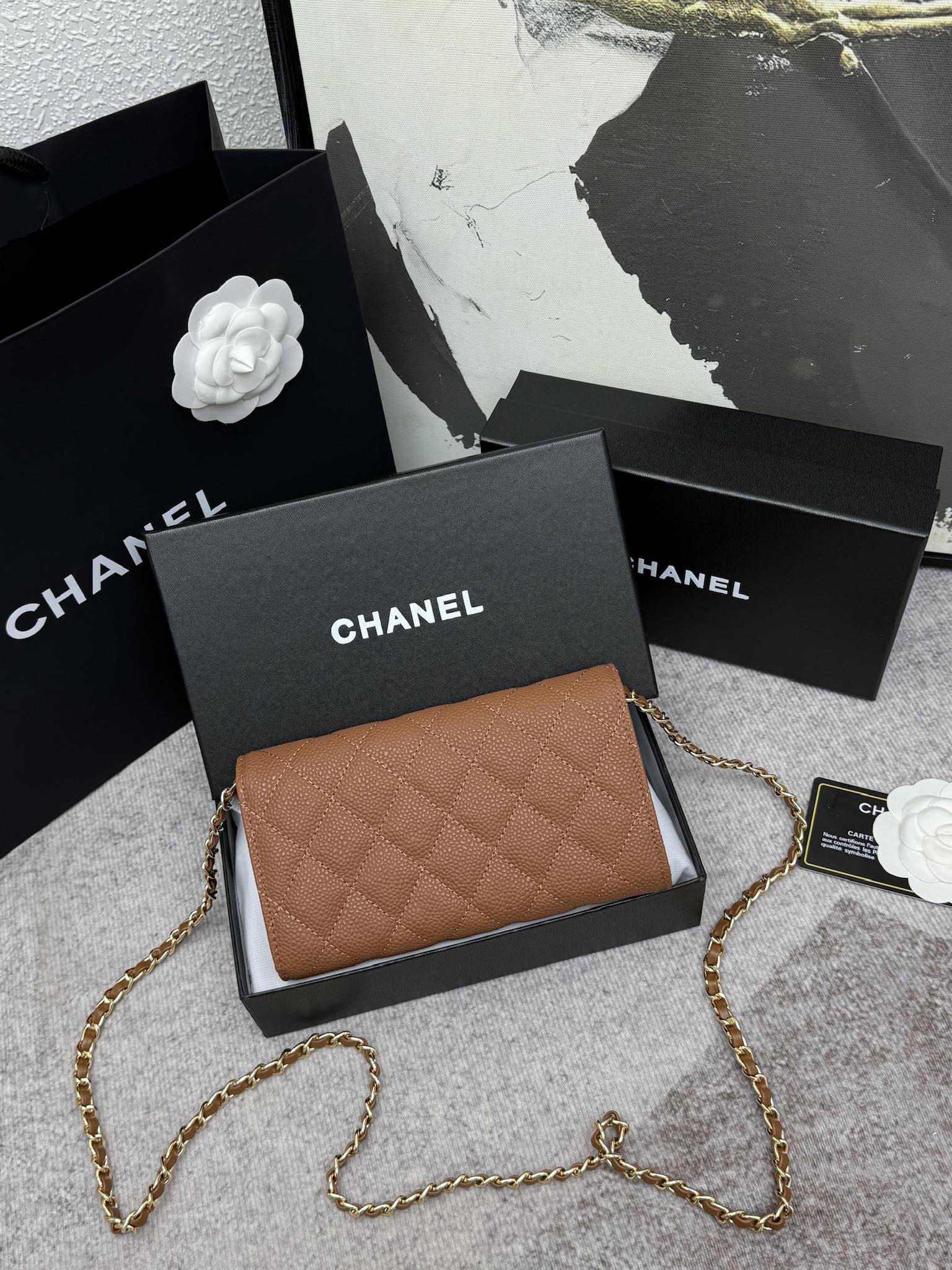 CHANEL 经典CF長款チェーンショルダーバッグ - スタイリッシュな格子デザイン