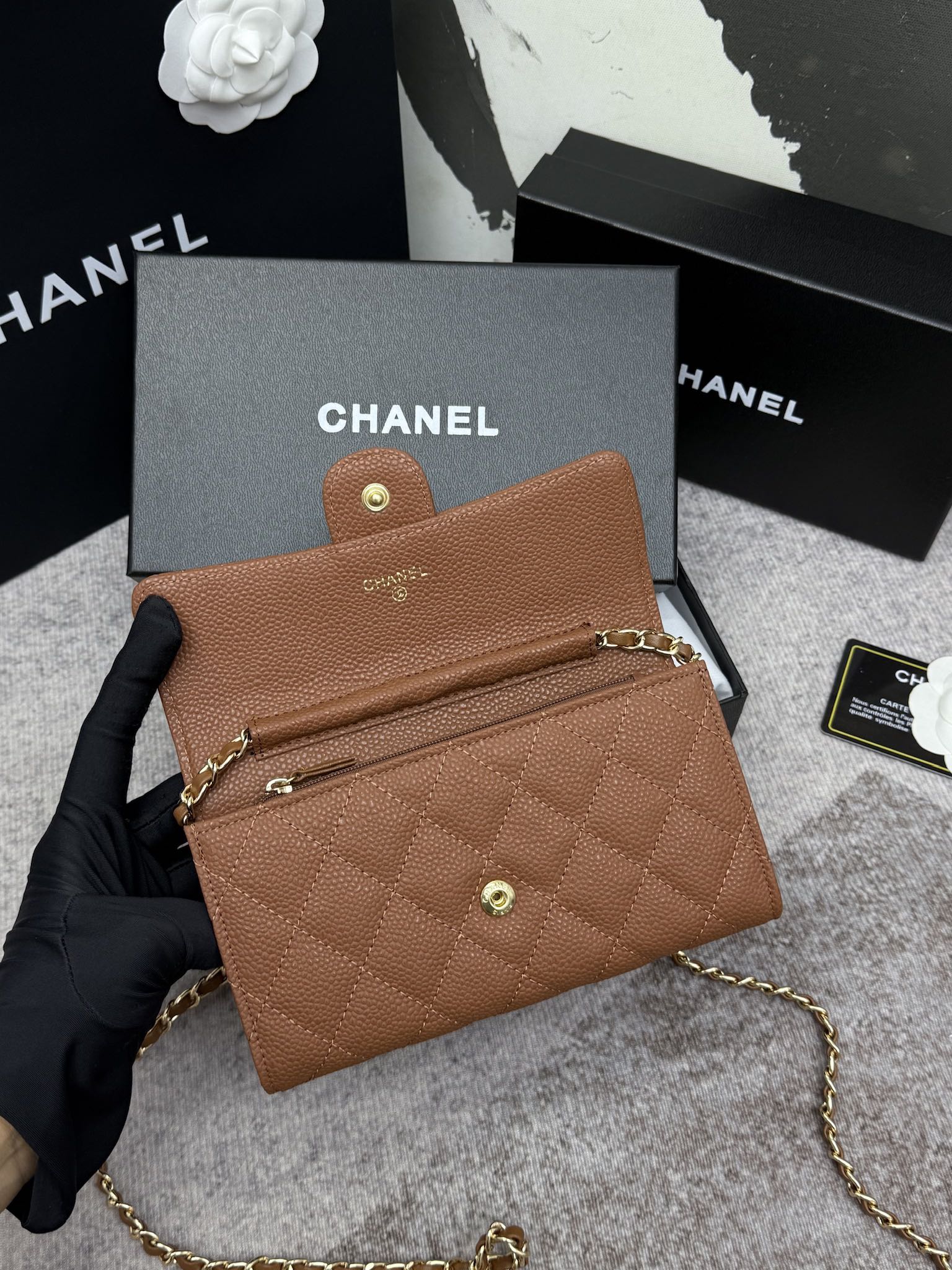 CHANEL 经典CF長款チェーンショルダーバッグ - スタイリッシュな格子デザイン