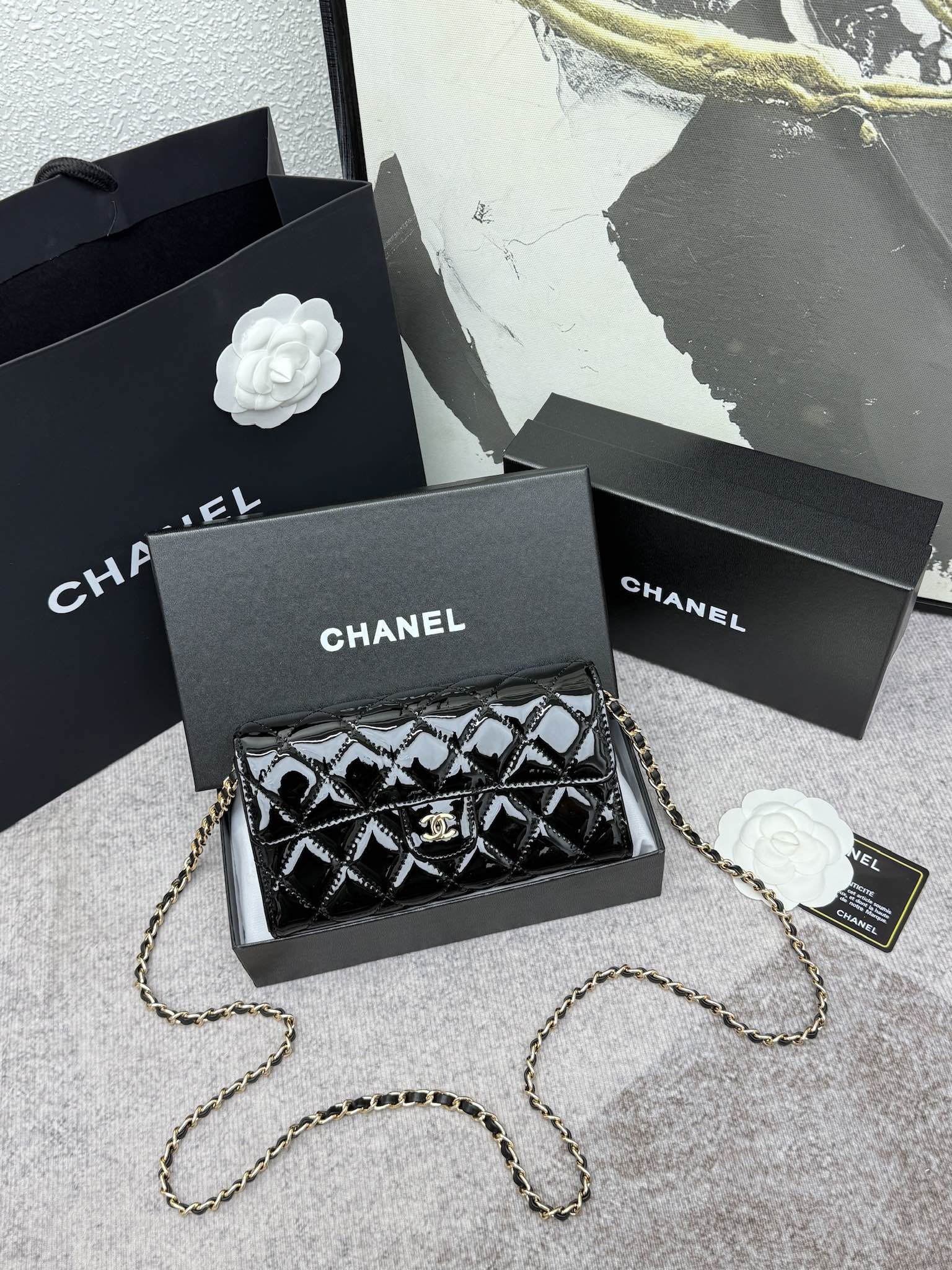 CHANEL 经典CF长款链条挎包 - スタイリッシュな格子デザインと大容量