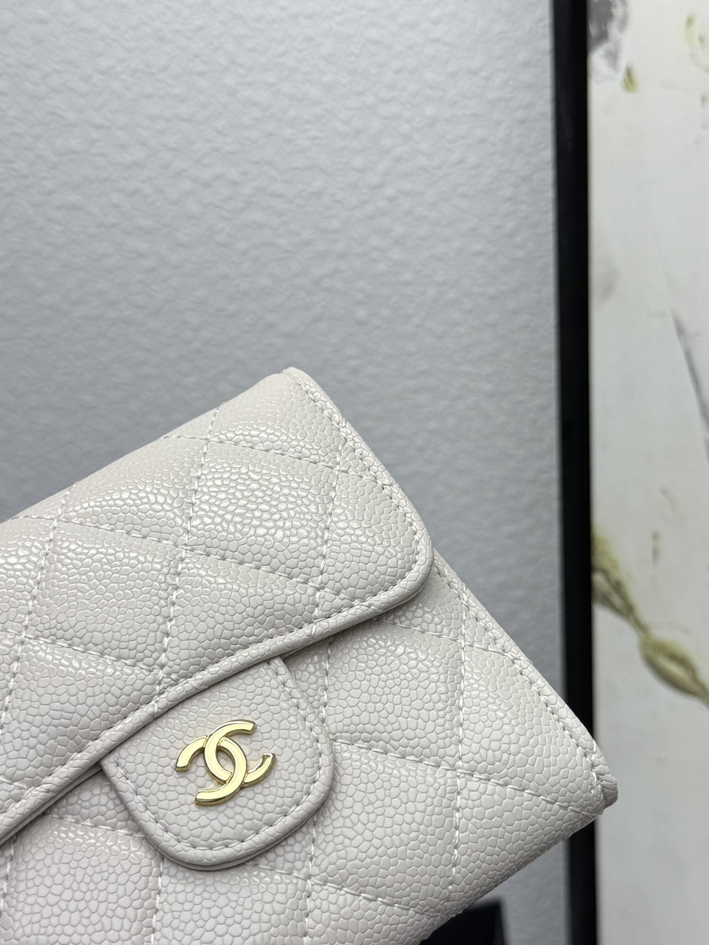 CHANEL牛皮製CF短三折財布 - 6カードポケット・小銭入れ付き