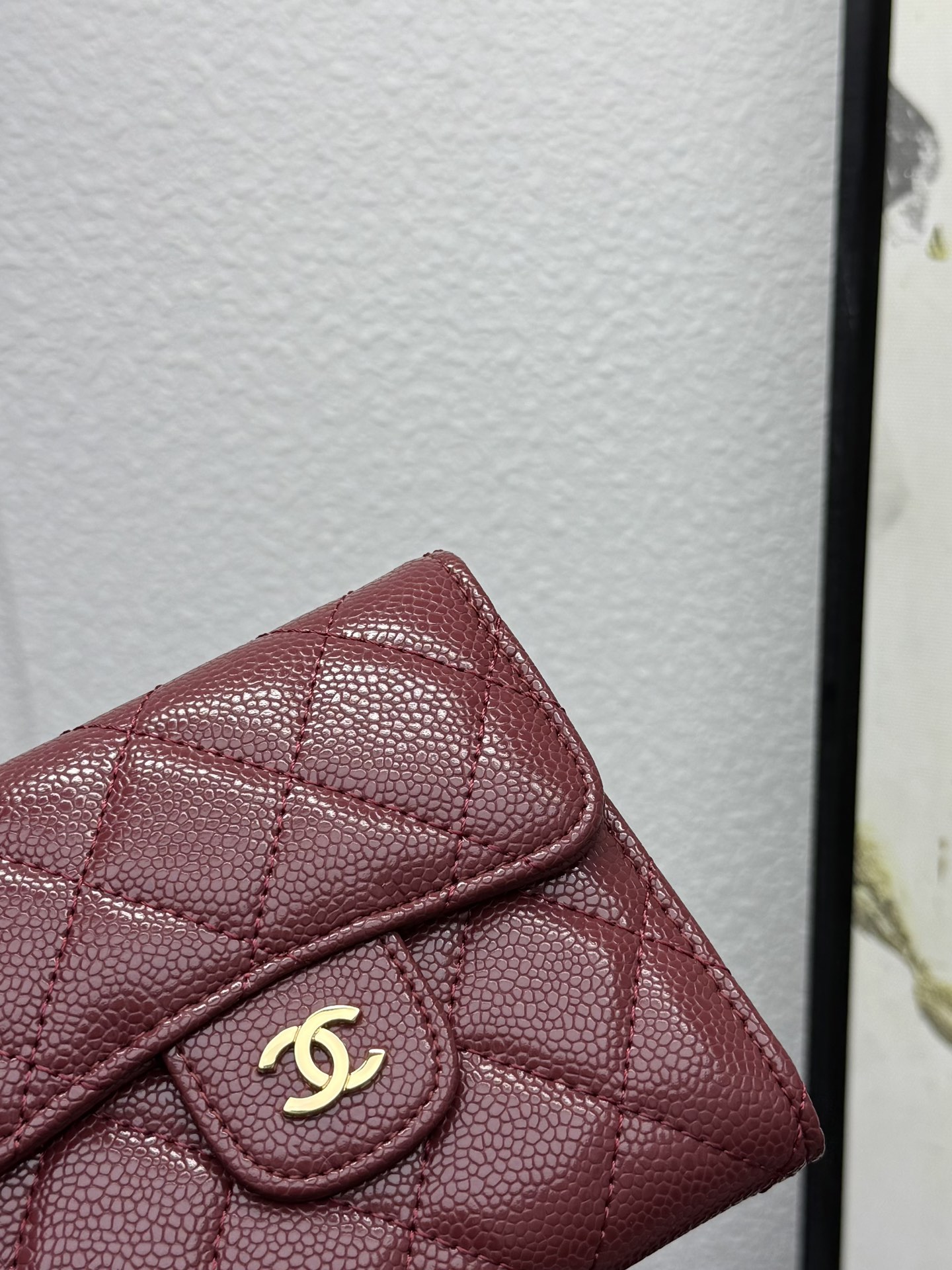 CHANEL牛皮CF短三折財布 - 6カードポケット＆小銭入れ付き