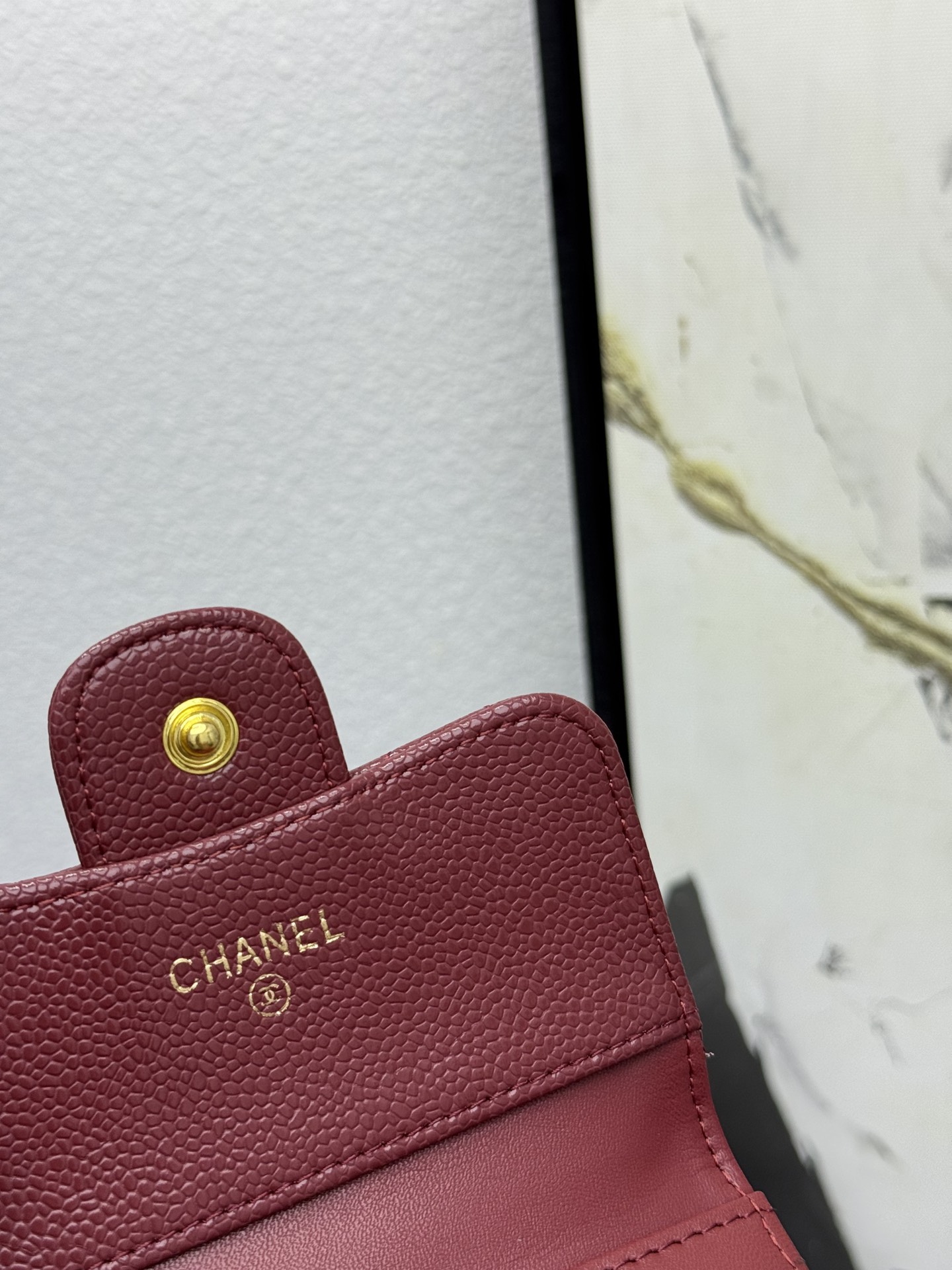 CHANEL牛皮CF短三折財布 - 6カードポケット＆小銭入れ付き