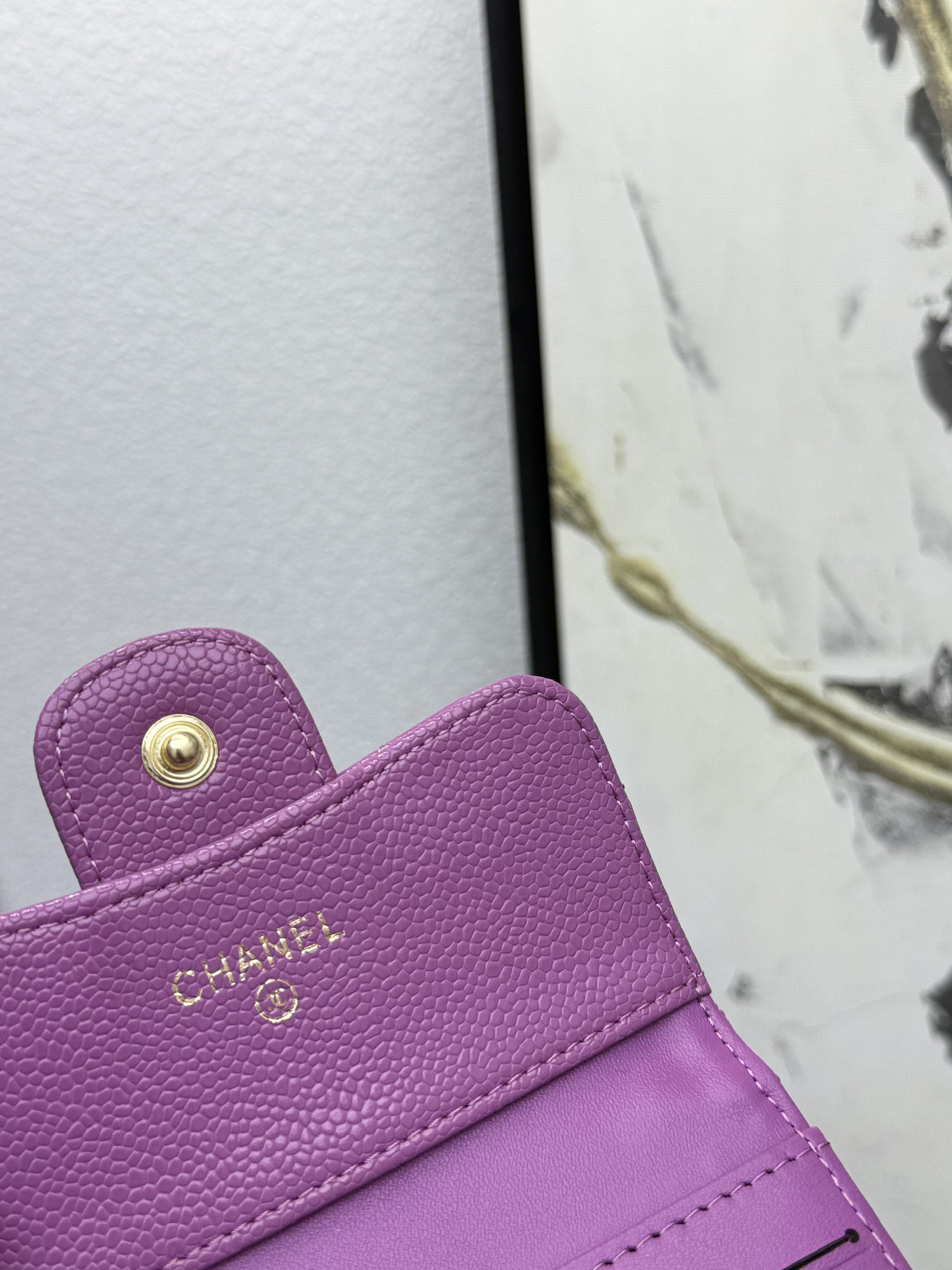 CHANEL牛皮CF短三折財布 - 6カードポケット＆小銭入れ付き