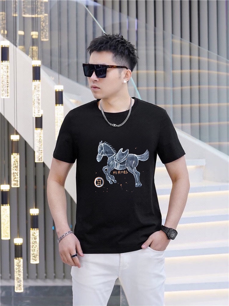 Hermès 品牌【HERMES 爱马仕】(胖子福音) 男士休闲短袖T恤 2025春夏新品