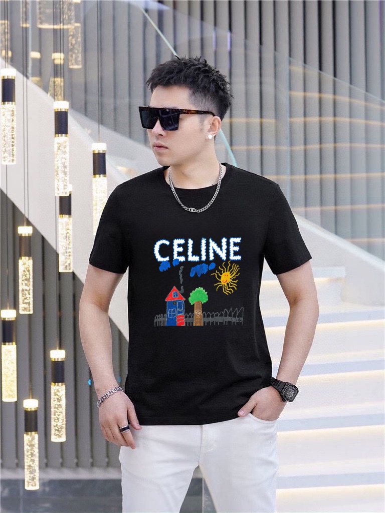 Celine 品牌【CELINE 赛琳】(胖子福音) 男士休闲短袖T恤 2025春夏新品