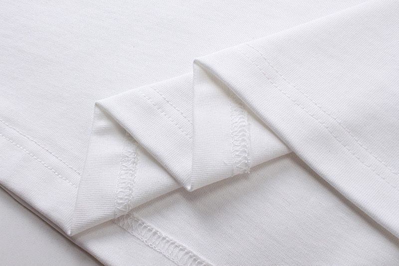 古驰/Gucci 夏季新品 经典字母拼色印花圆领短袖T恤 黑色/白蓝/海军蓝