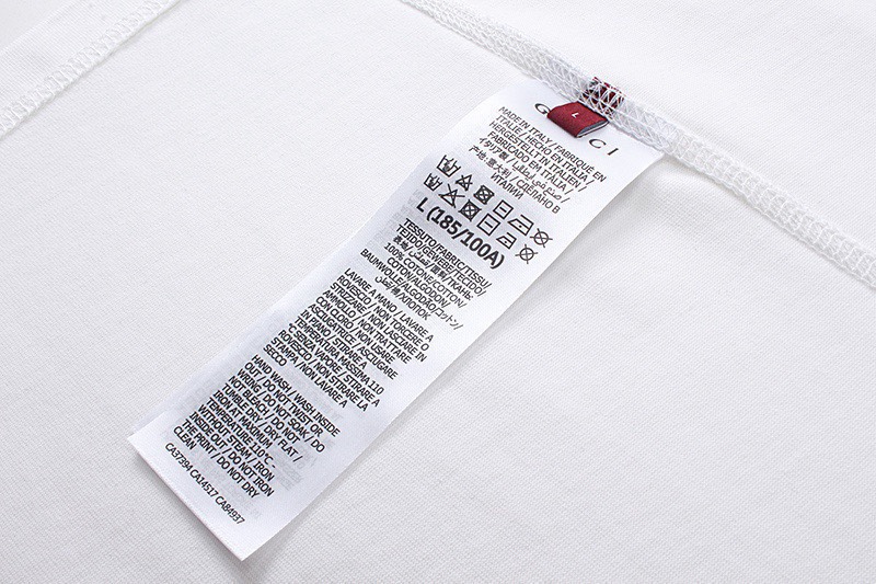 古驰/Gucci 夏季新品 经典字母拼色印花圆领短袖T恤 黑色/白蓝/海军蓝