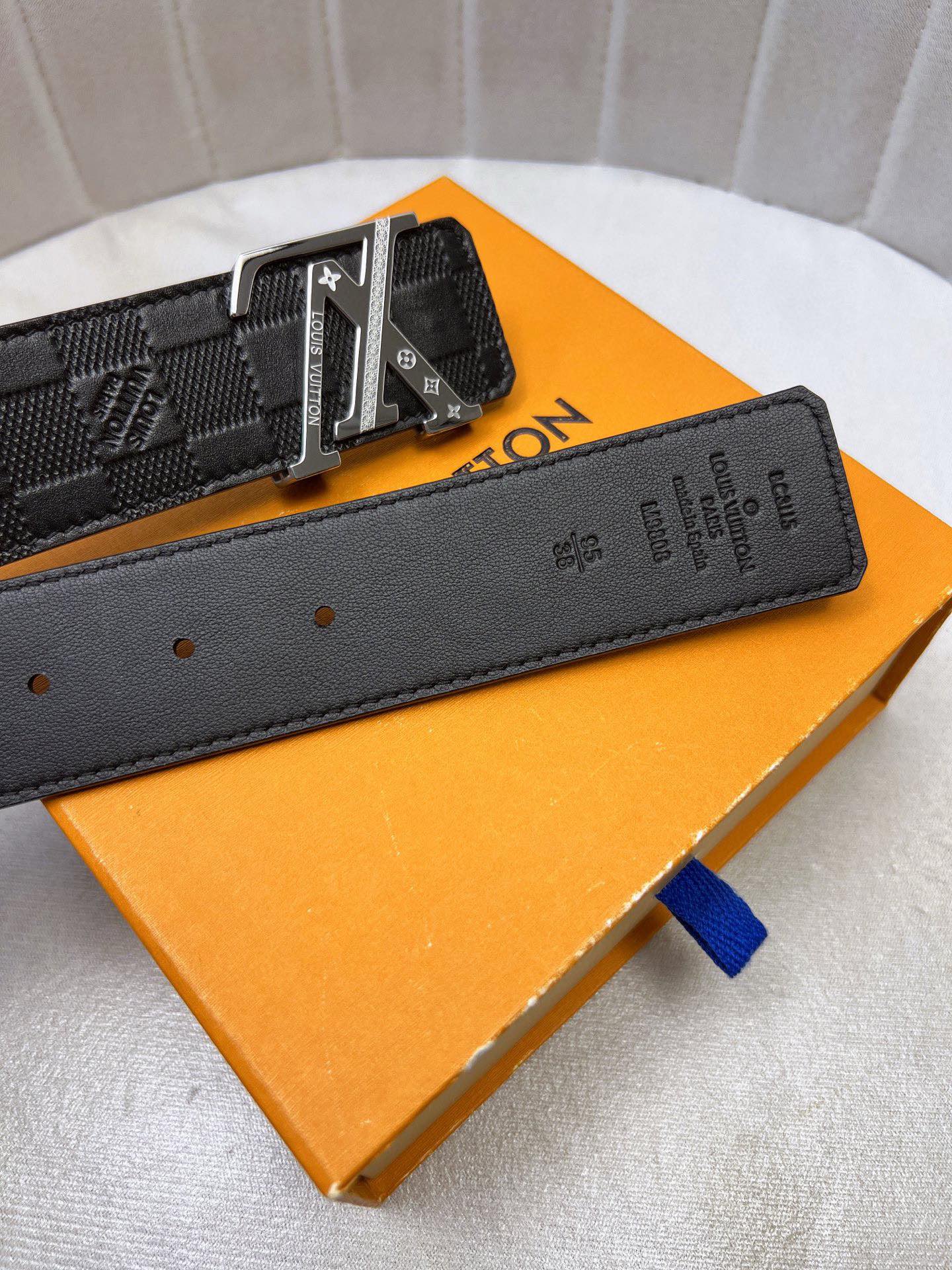 Luxury LV Belt: Original Oxen-Skin, Gold Knitted, Custom Leather, 4.0 Width Cabinet - 图片 7