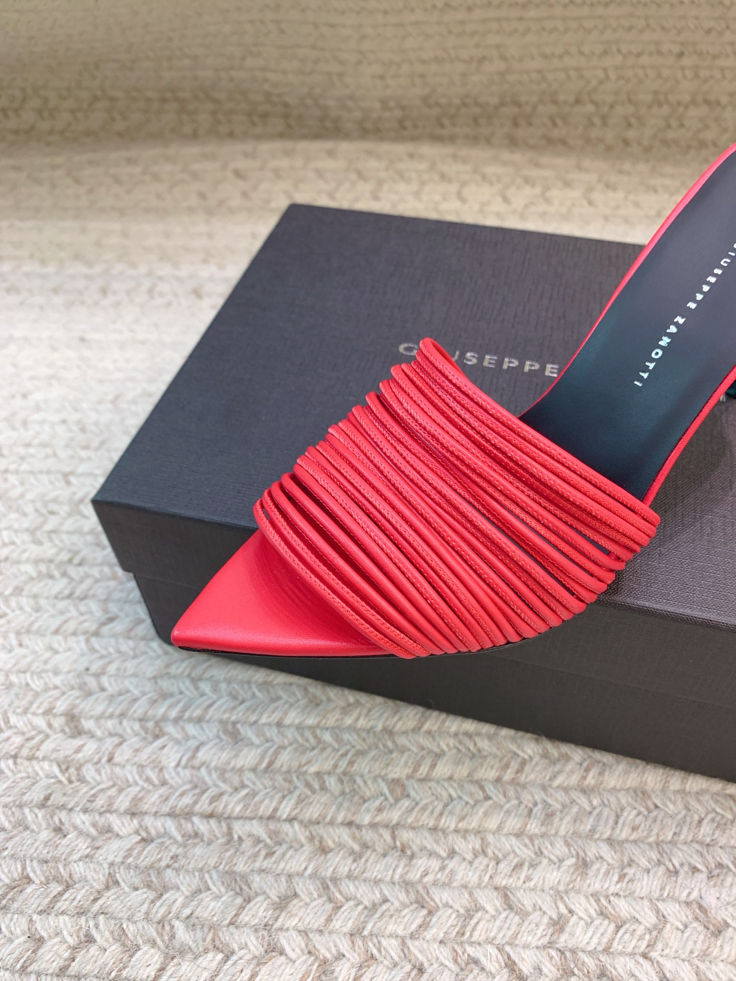High-Quality Giuseppe Zanotti SS25 Threaded Slippers in Various Sizes - 图片 4