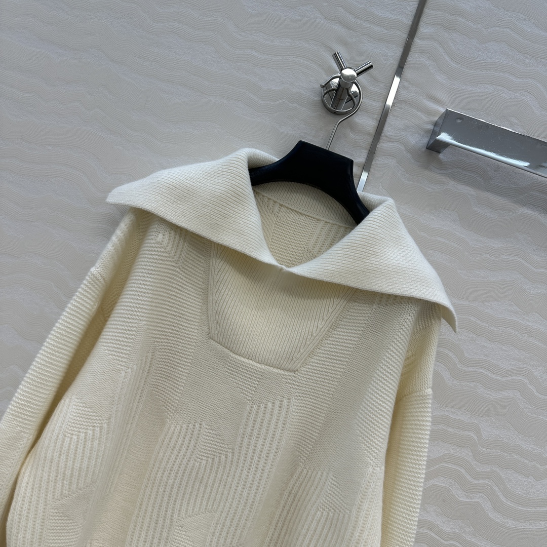 独家首发😏高端原单品质H字母毛衣。减龄大翻领设计极简穿搭设计感时髦又高级！重磅进口100%羊毛品质控必入