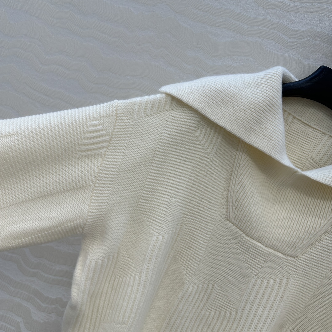 独家首发😏高端原单品质H字母毛衣。减龄大翻领设计极简穿搭设计感时髦又高级！重磅进口100%羊毛品质控必入