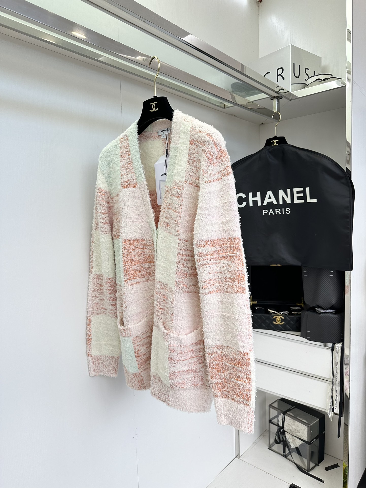 Checkered V-Neck Cardigan - Soft Knit, Chic & Playful Chanel-Inspired Style 9 i1752433486 7038 7