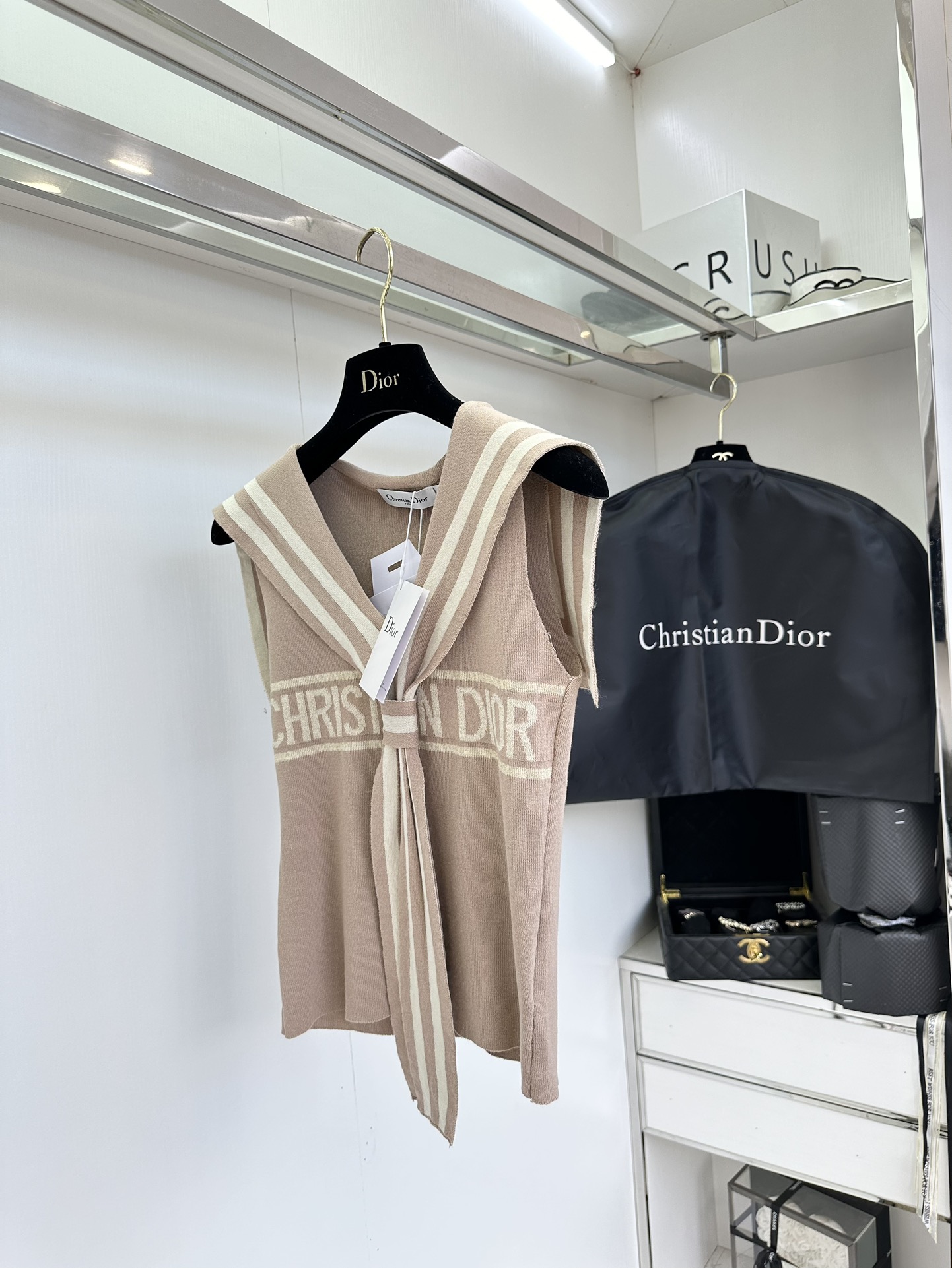 Striped Knit Vest with Shawl Collar - Korean Style Charm & Comfort 6 i1752433942 7385 4
