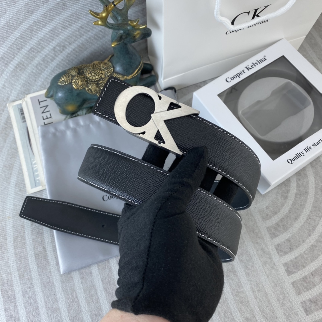 CK 💕 特种皮腰带系列 ，原厂五金精品不锈钢扣，手感柔软舒适 宽3.8CM。