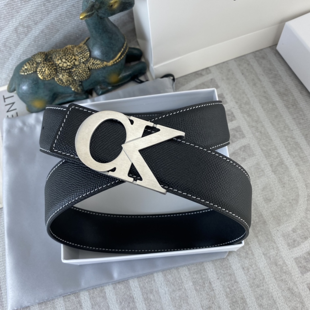 CK 💕 特种皮腰带系列 ，原厂五金精品不锈钢扣，手感柔软舒适 宽3.8CM。
