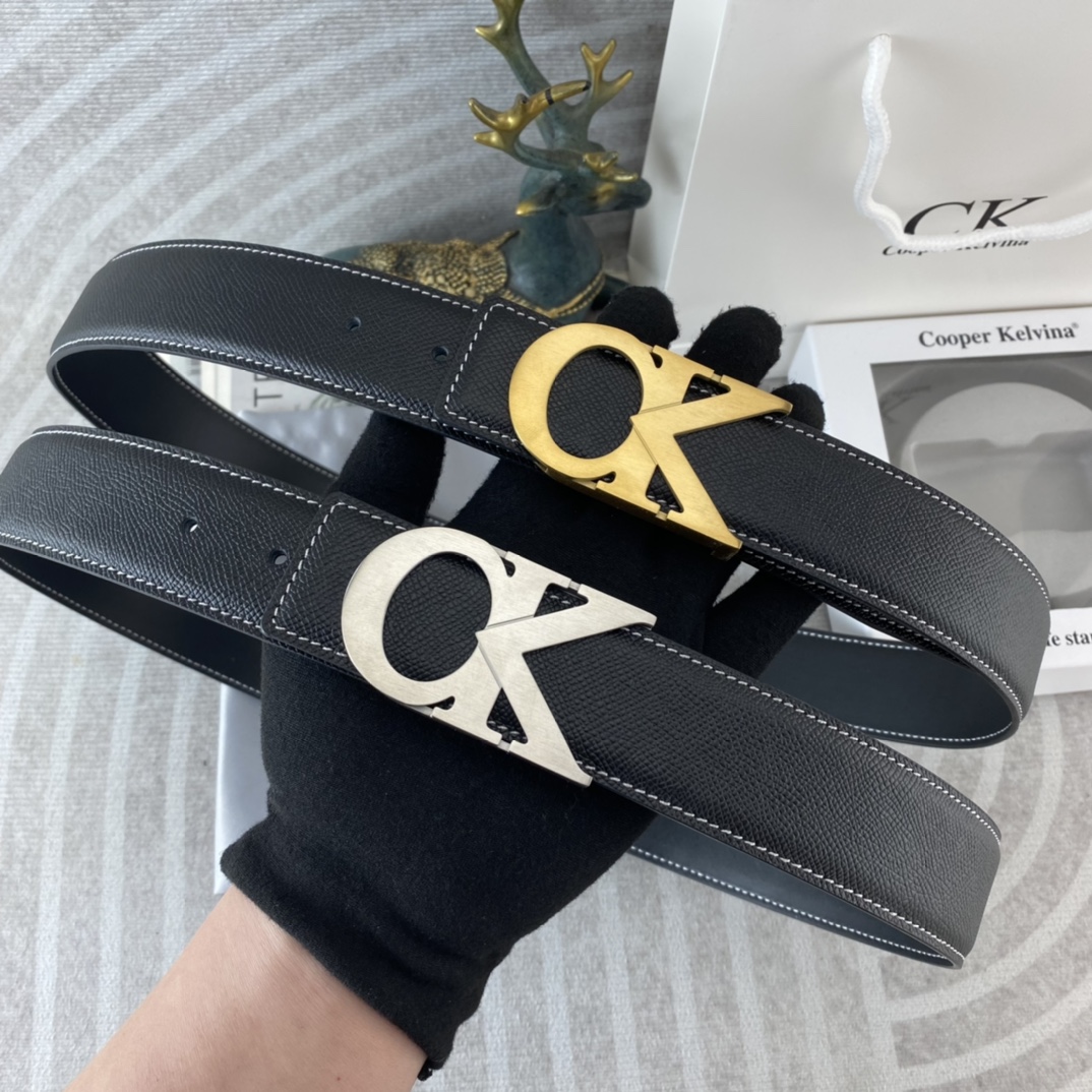 CK 💕 特种皮腰带系列 ，原厂五金精品不锈钢扣，手感柔软舒适 宽3.8CM。
