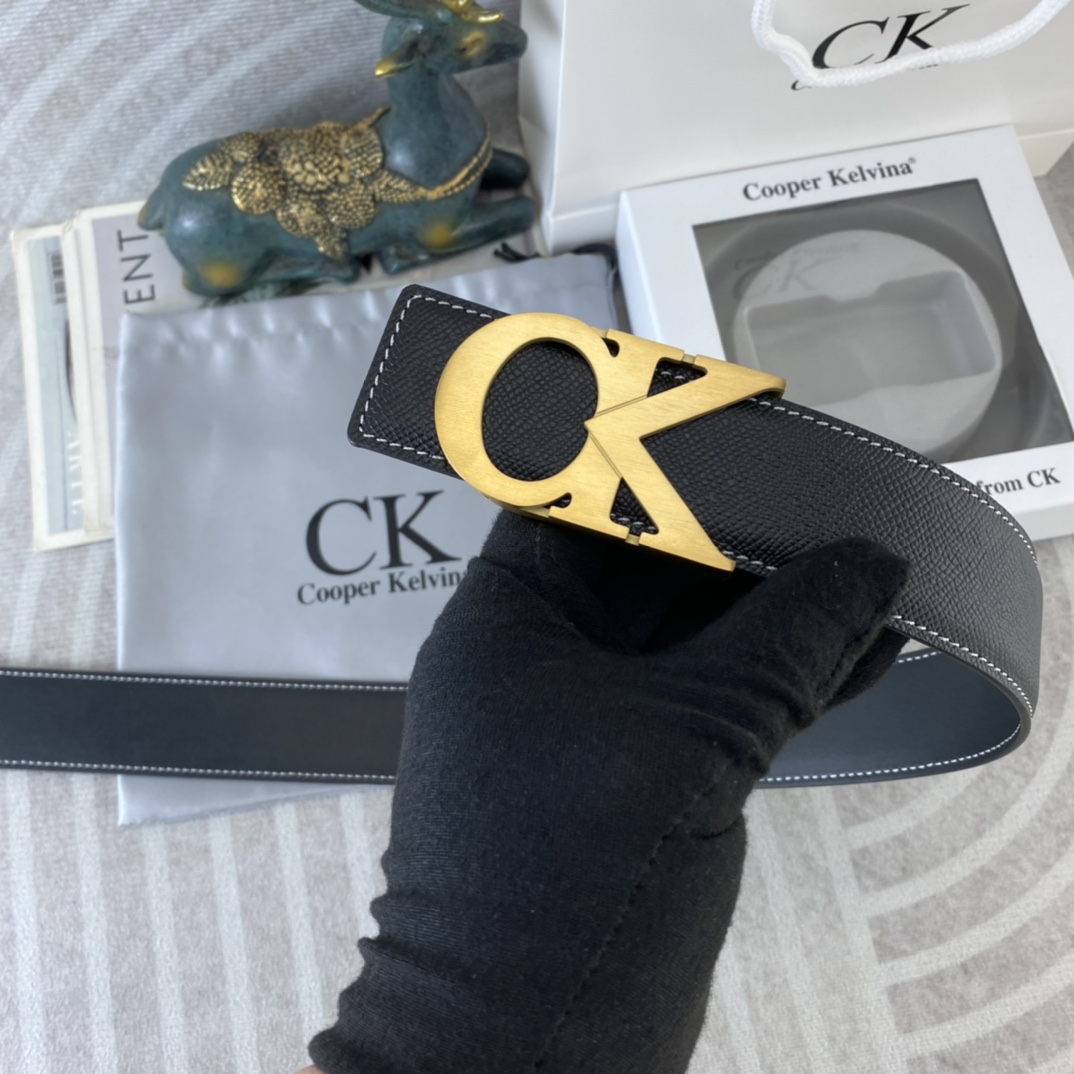 CK 💕 特种皮腰带系列 ，原厂五金精品不锈钢扣，手感柔软舒适 宽3.8CM。