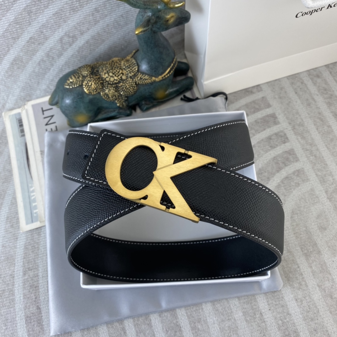 CK 💕 特种皮腰带系列 ，原厂五金精品不锈钢扣，手感柔软舒适 宽3.8CM。
