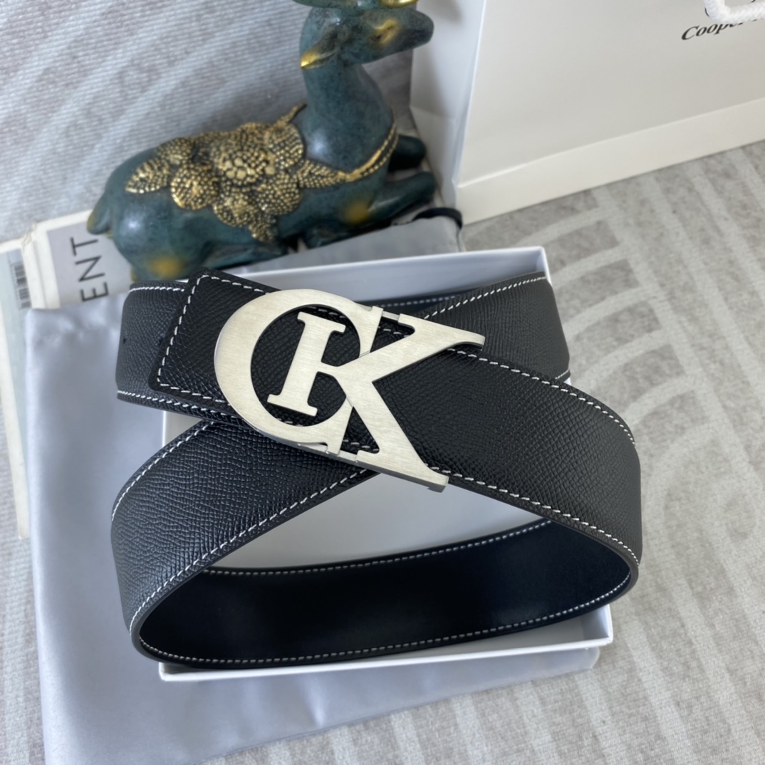 CK 💕 特种皮腰带系列 ，原厂五金精品不锈钢扣，手感柔软舒适 宽3.8CM。