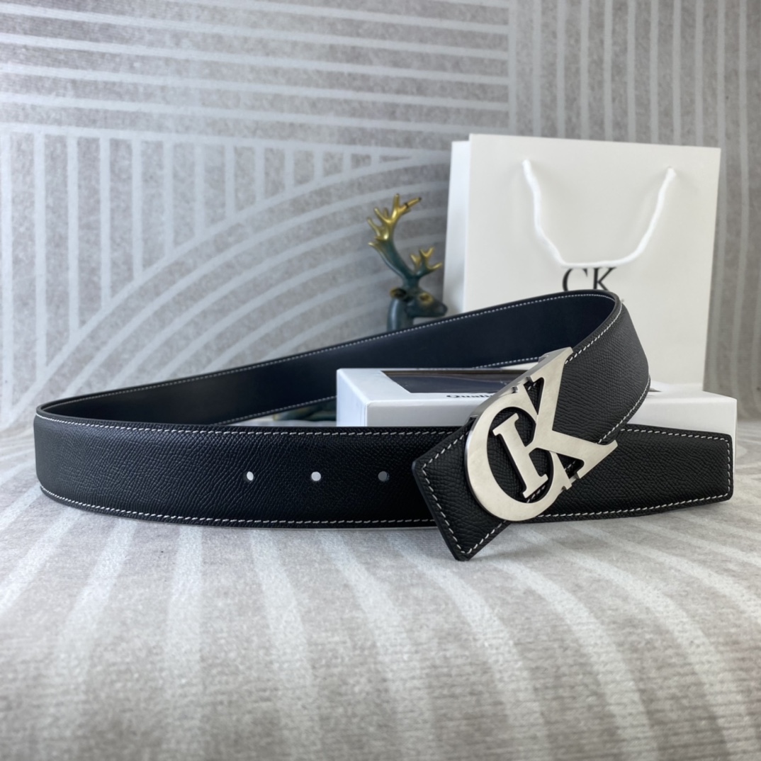 CK 💕 特种皮腰带系列 ，原厂五金精品不锈钢扣，手感柔软舒适 宽3.8CM。