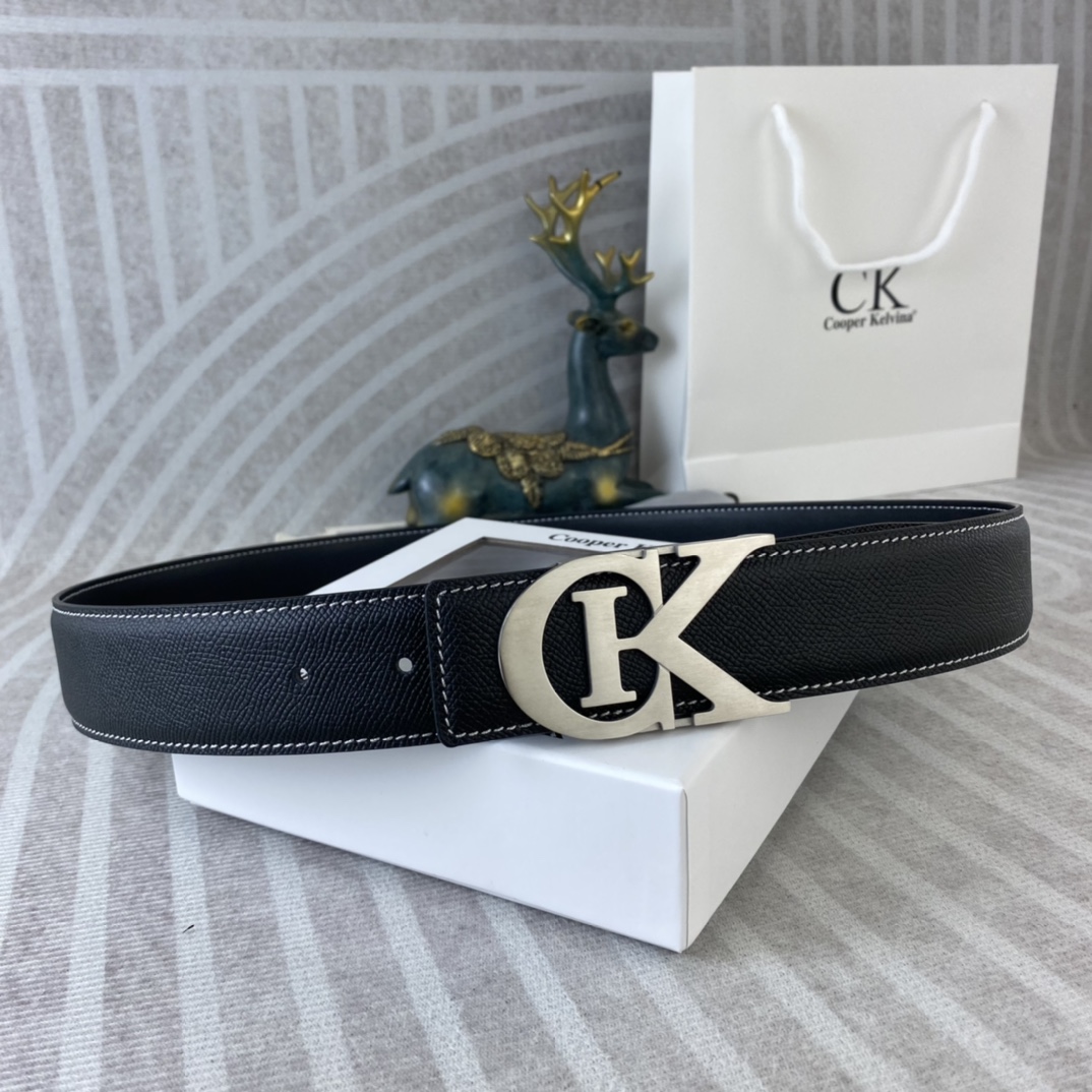 CK 💕 特种皮腰带系列 ，原厂五金精品不锈钢扣，手感柔软舒适 宽3.8CM。