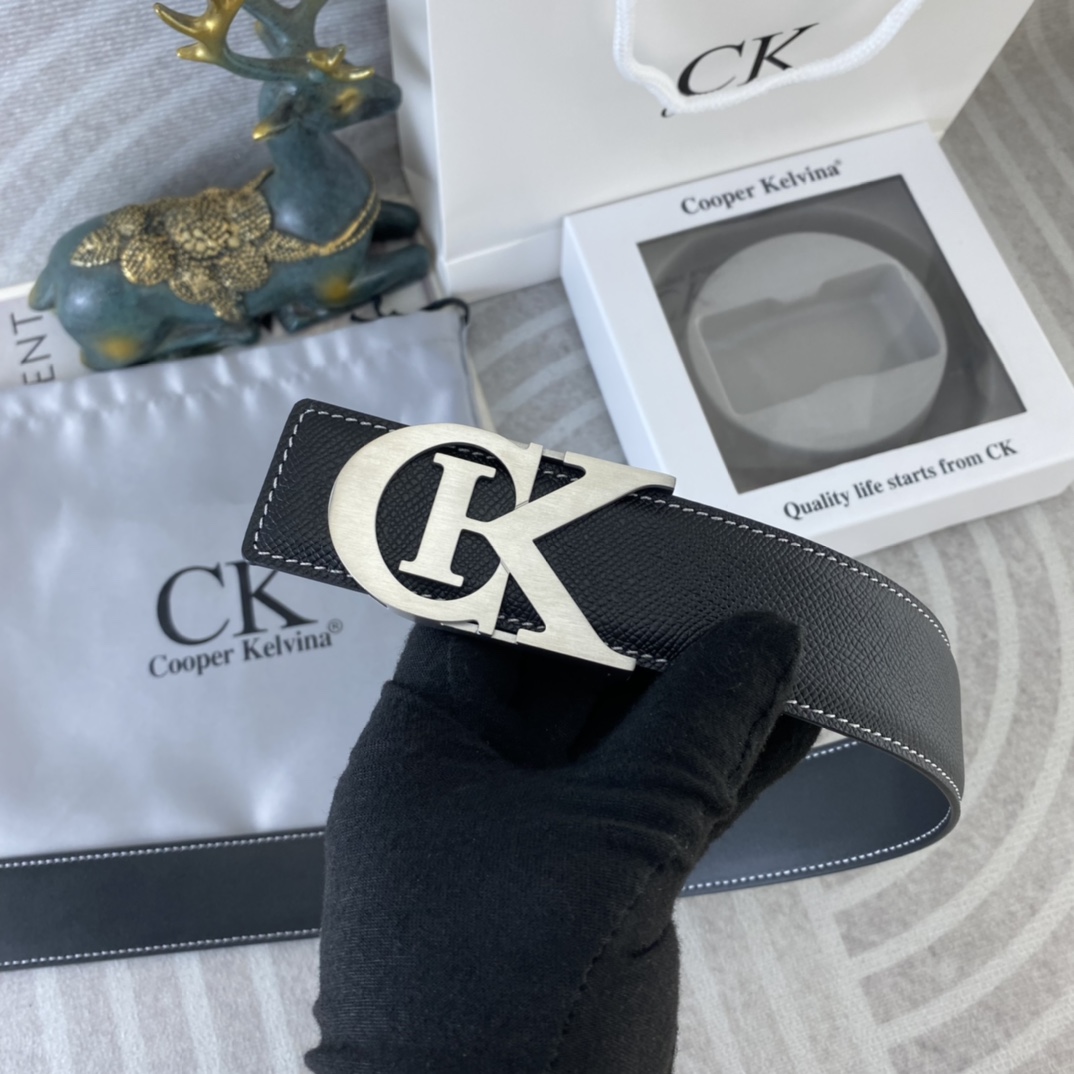 CK 💕 特种皮腰带系列 ，原厂五金精品不锈钢扣，手感柔软舒适 宽3.8CM。
