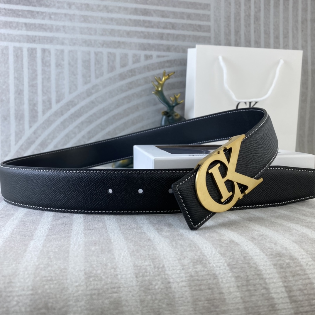 CK 💕 特种皮腰带系列 ，原厂五金精品不锈钢扣，手感柔软舒适 宽3.8CM。