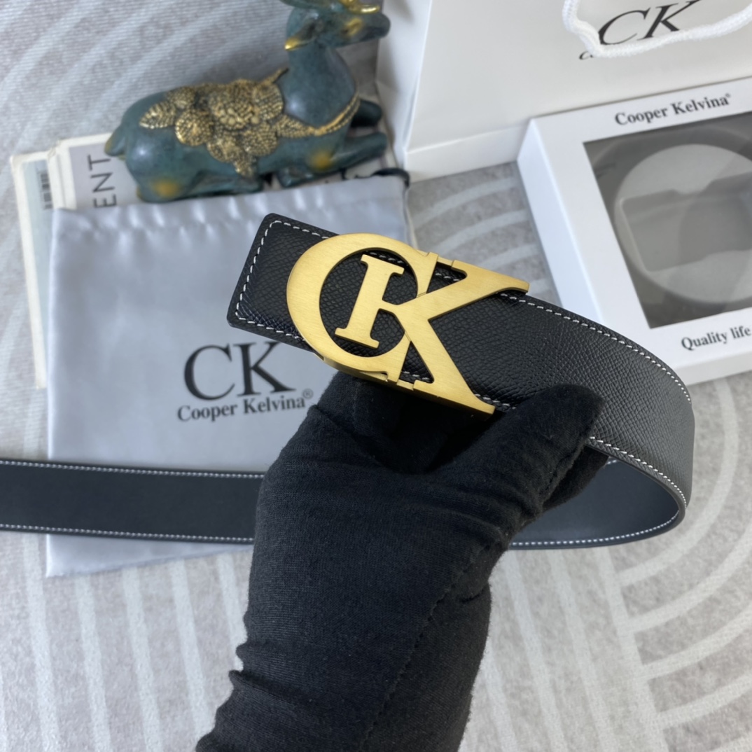 CK 💕 特种皮腰带系列 ，原厂五金精品不锈钢扣，手感柔软舒适 宽3.8CM。