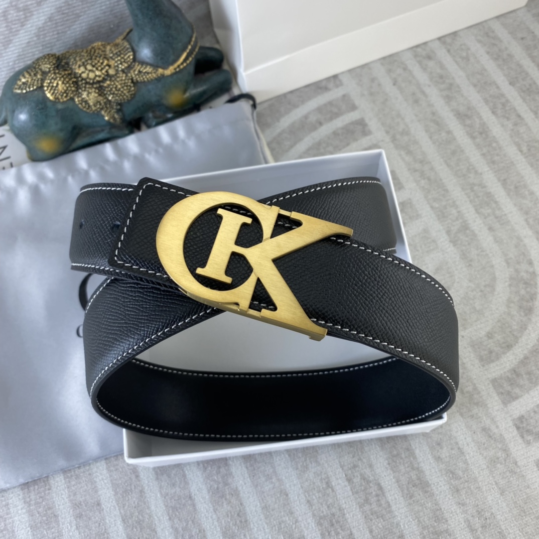 CK 💕 特种皮腰带系列 ，原厂五金精品不锈钢扣，手感柔软舒适 宽3.8CM。
