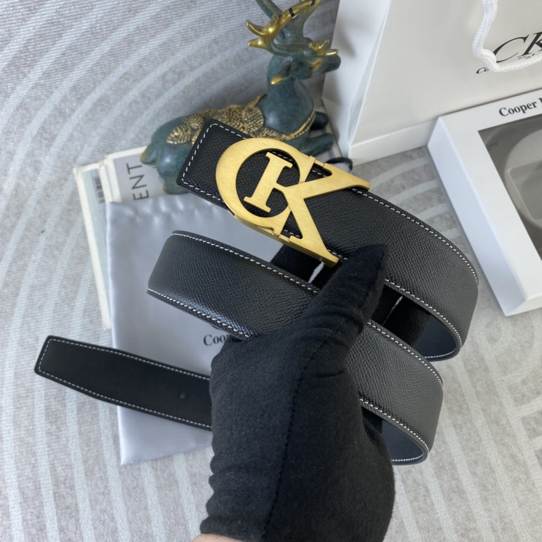 CK 💕 特种皮腰带系列 ，原厂五金精品不锈钢扣，手感柔软舒适 宽3.8CM。