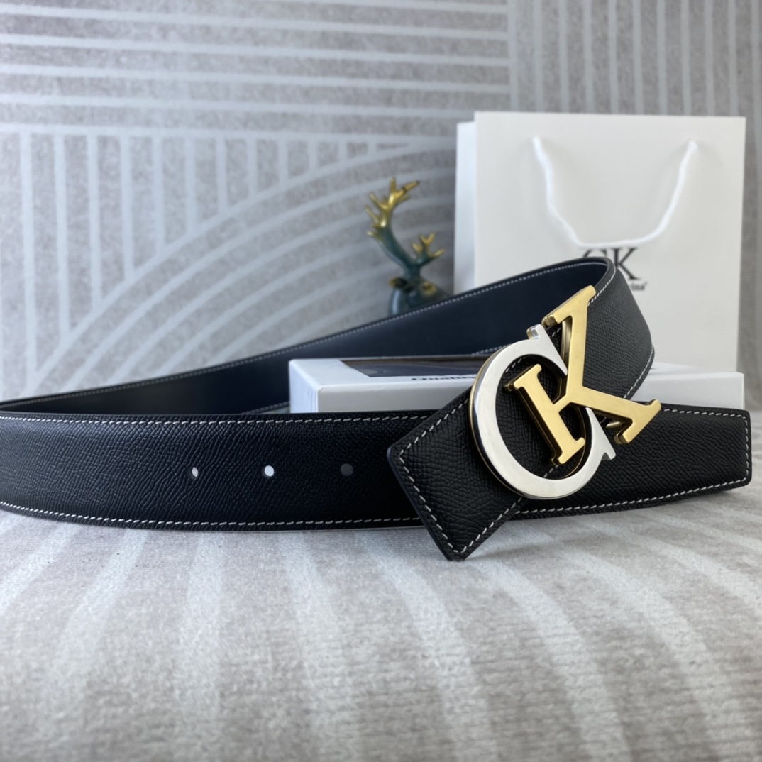 CK 💕 特种皮腰带系列 ，原厂五金精品不锈钢扣，手感柔软舒适 宽3.8CM。