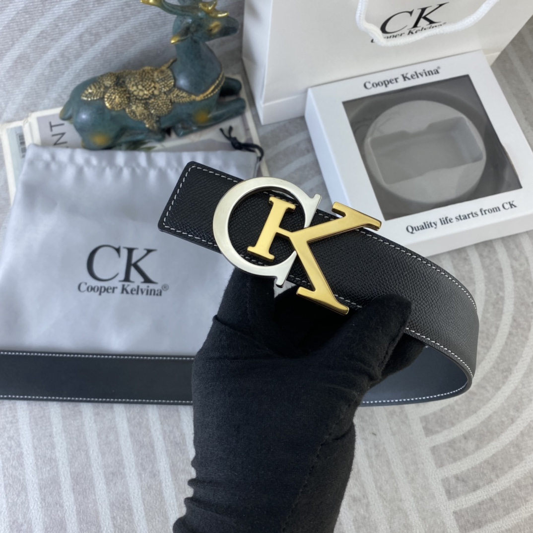 CK 💕 特种皮腰带系列 ，原厂五金精品不锈钢扣，手感柔软舒适 宽3.8CM。
