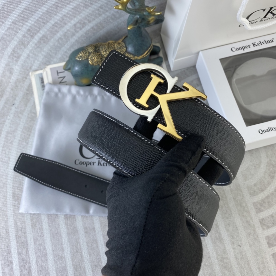 CK 💕 特种皮腰带系列 ，原厂五金精品不锈钢扣，手感柔软舒适 宽3.8CM。