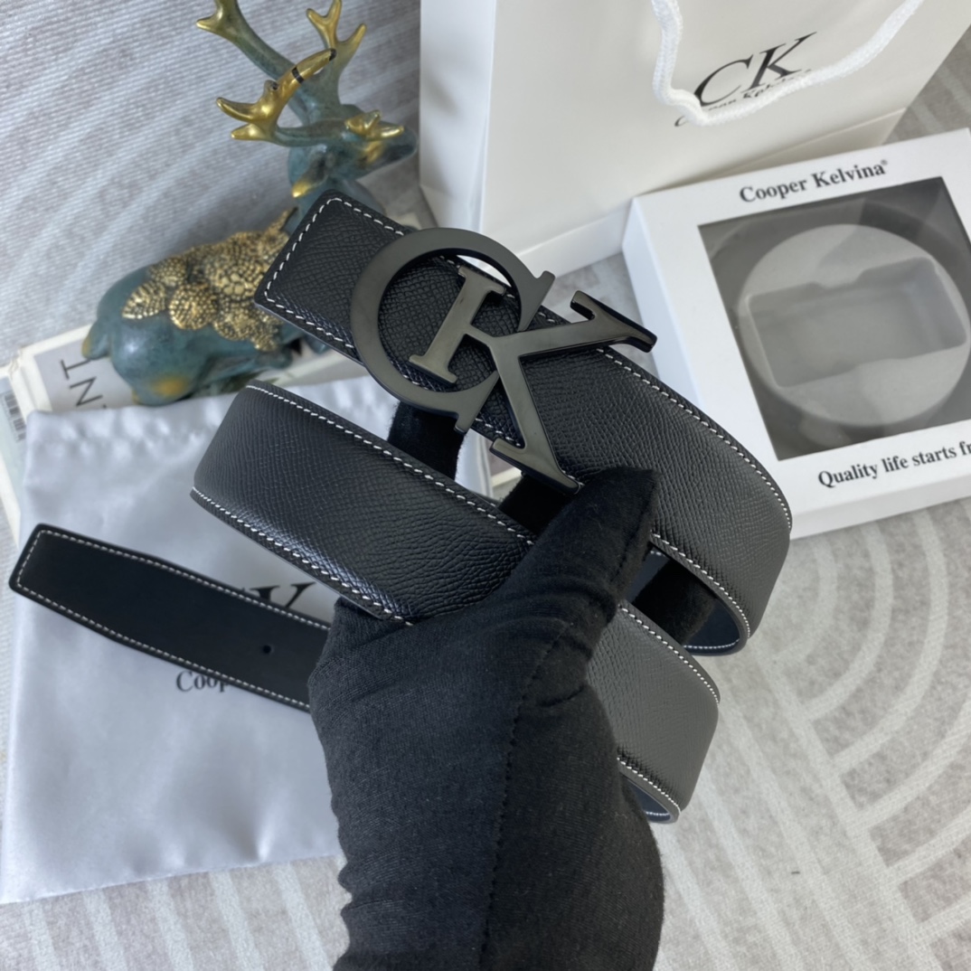 CK 💕 特种皮腰带系列 ，原厂五金精品不锈钢扣，手感柔软舒适 宽3.8CM。