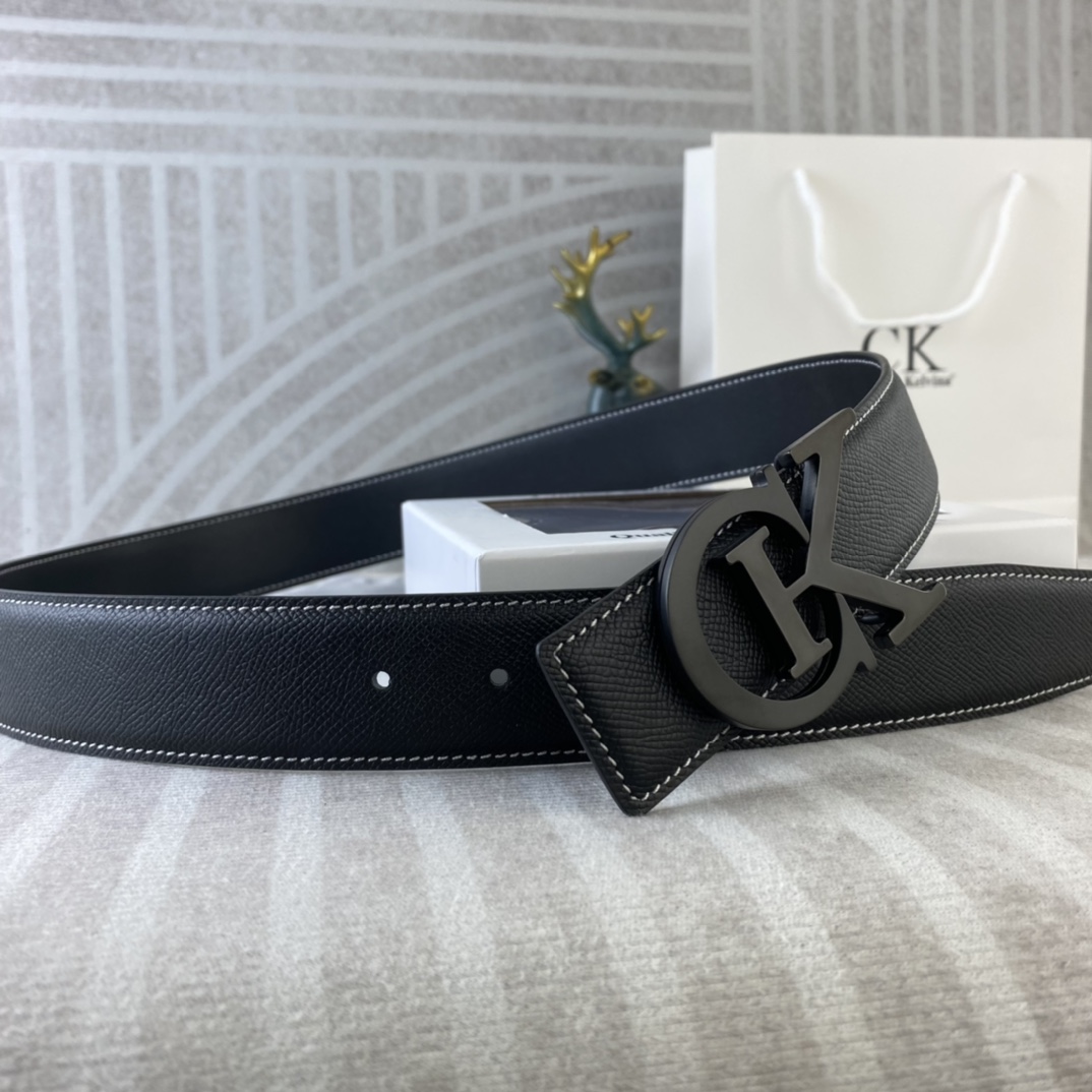 CK 💕 特种皮腰带系列 ，原厂五金精品不锈钢扣，手感柔软舒适 宽3.8CM。