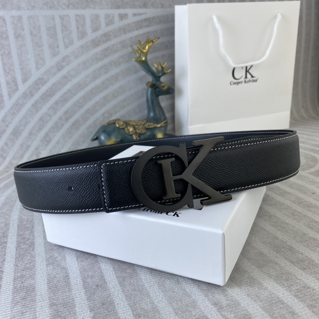 CK 💕 特种皮腰带系列 ，原厂五金精品不锈钢扣，手感柔软舒适 宽3.8CM。