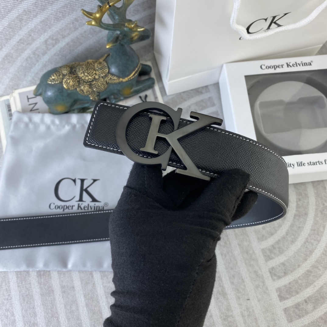 CK 💕 特种皮腰带系列 ，原厂五金精品不锈钢扣，手感柔软舒适 宽3.8CM。