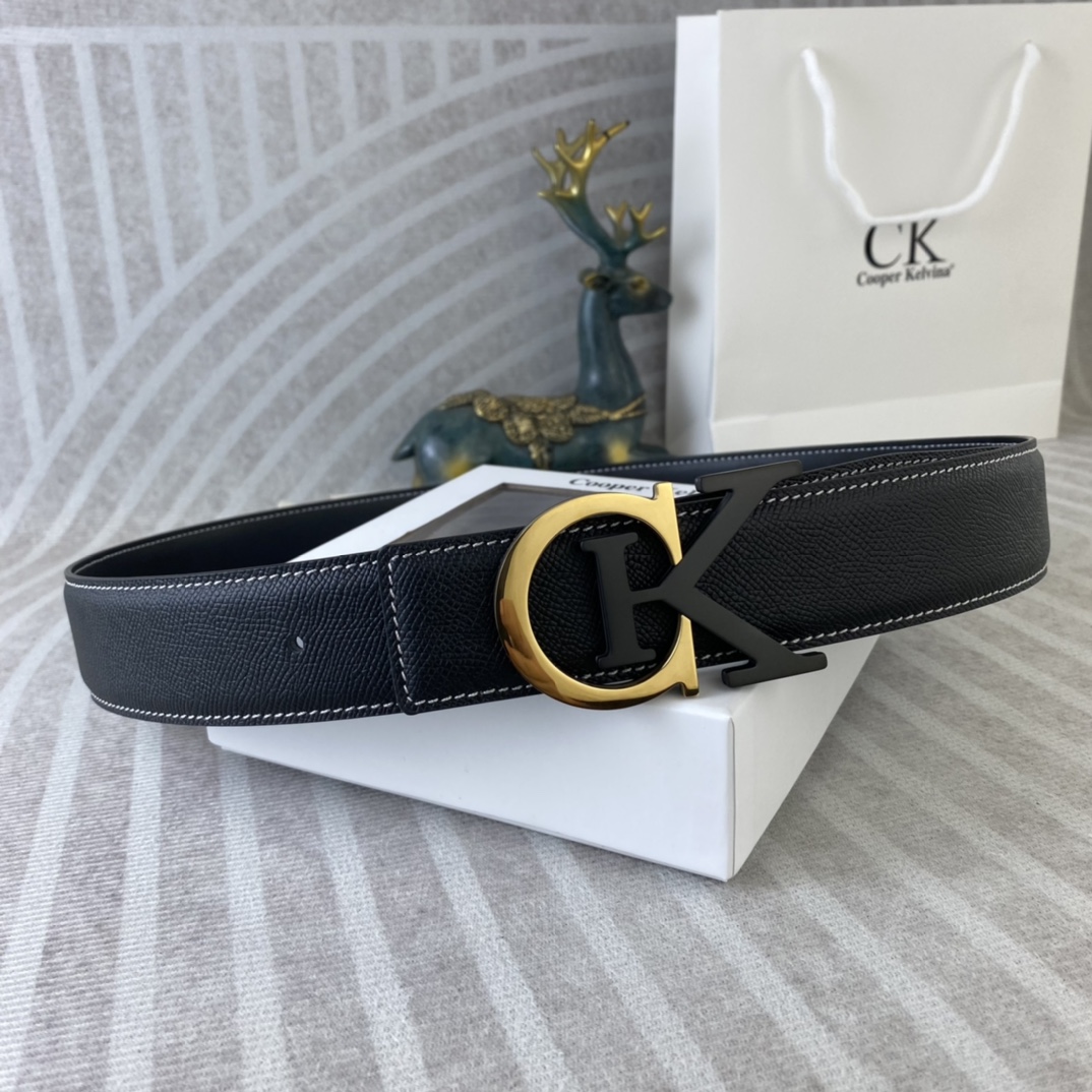 CK 💕 特种皮腰带系列 ，原厂五金精品不锈钢扣，手感柔软舒适 宽3.8CM。