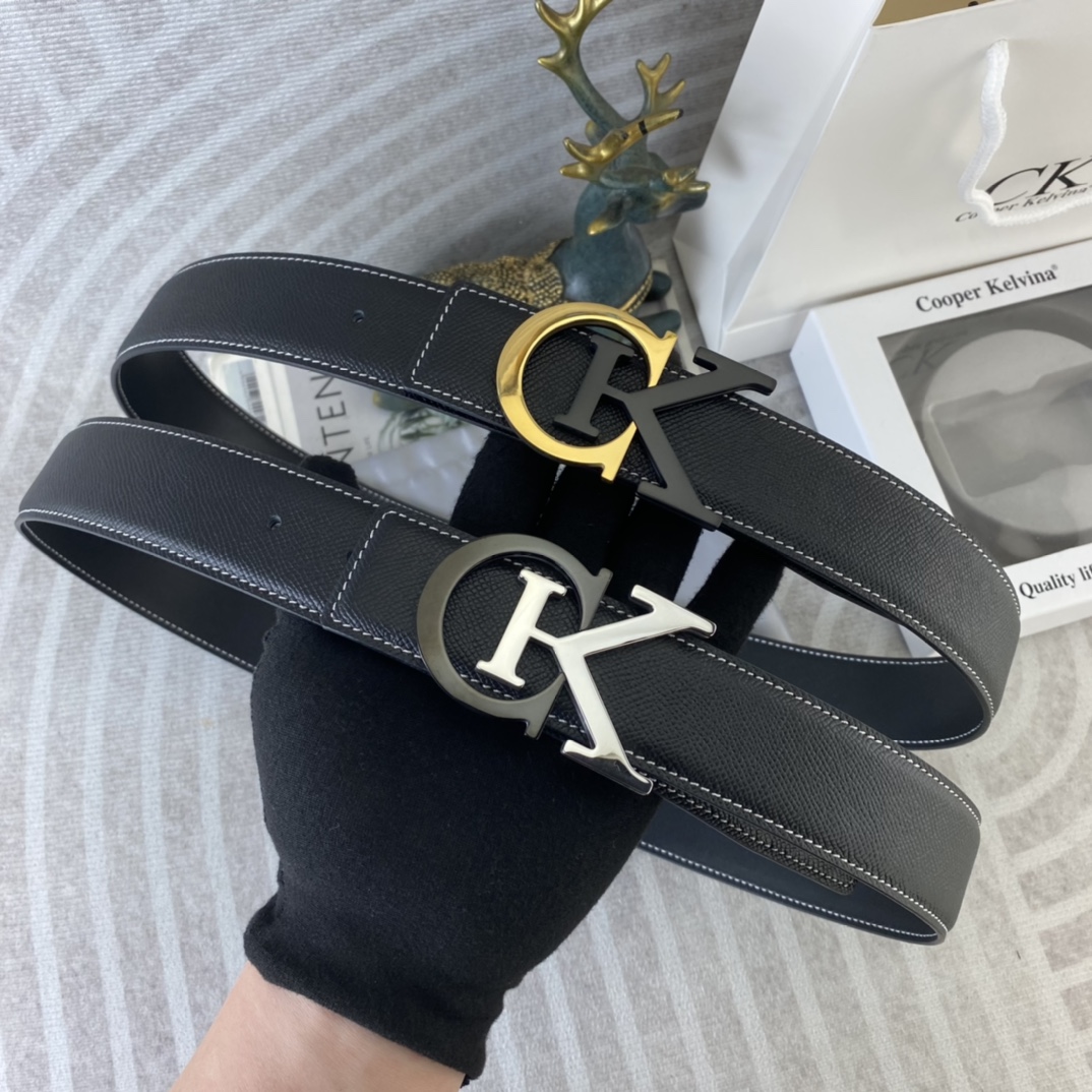 CK 💕 特种皮腰带系列 ，原厂五金精品不锈钢扣，手感柔软舒适 宽3.8CM。