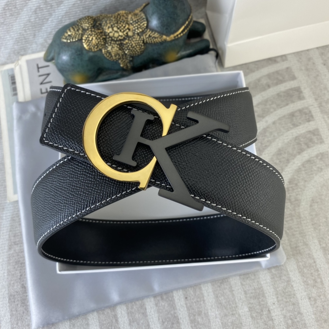 CK 💕 特种皮腰带系列 ，原厂五金精品不锈钢扣，手感柔软舒适 宽3.8CM。