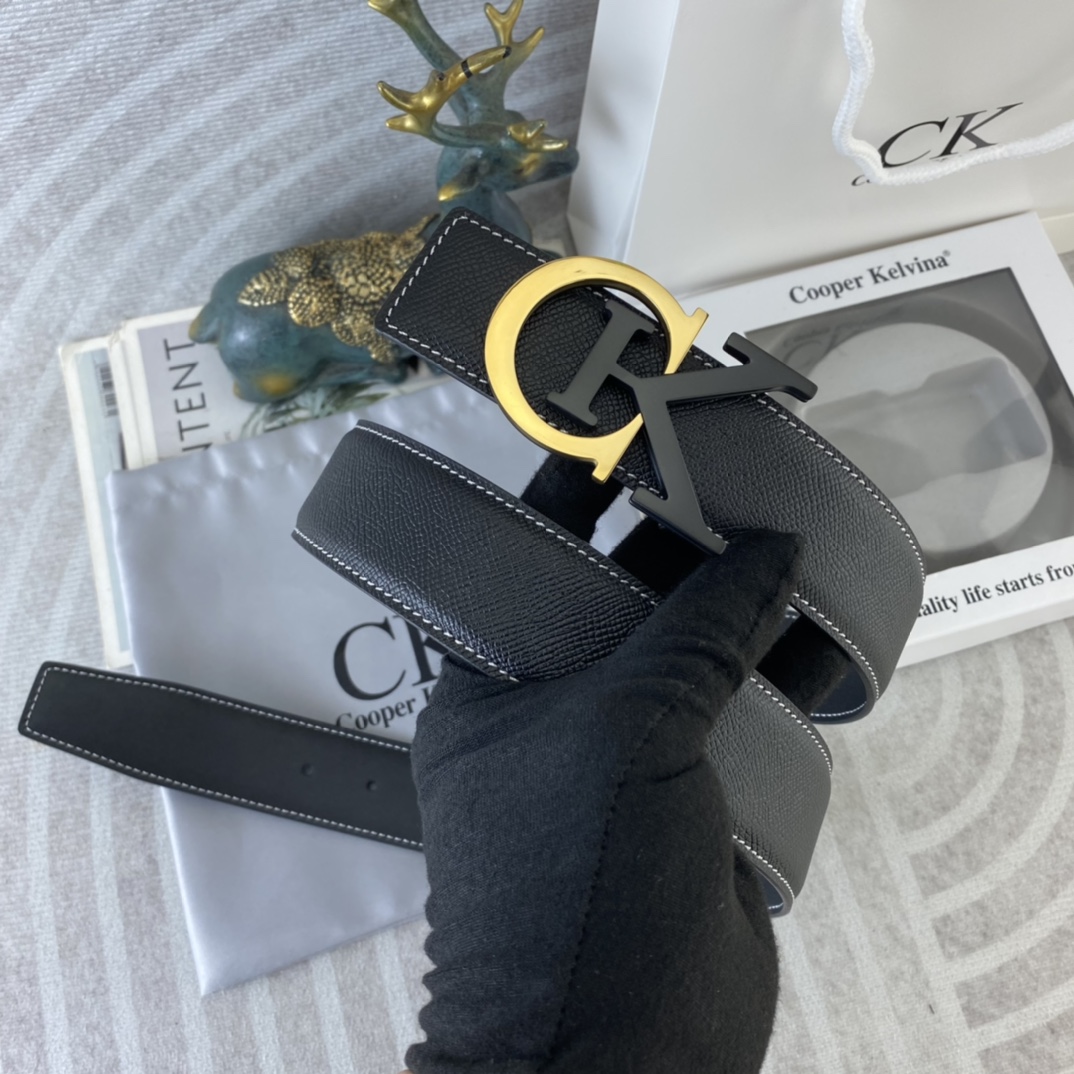 CK 💕 特种皮腰带系列 ，原厂五金精品不锈钢扣，手感柔软舒适 宽3.8CM。