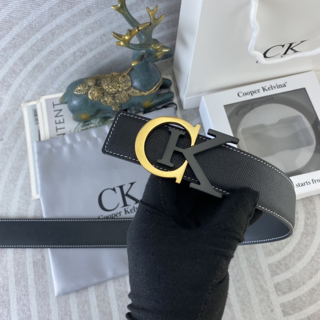 CK 💕 特种皮腰带系列 ，原厂五金精品不锈钢扣，手感柔软舒适 宽3.8CM。