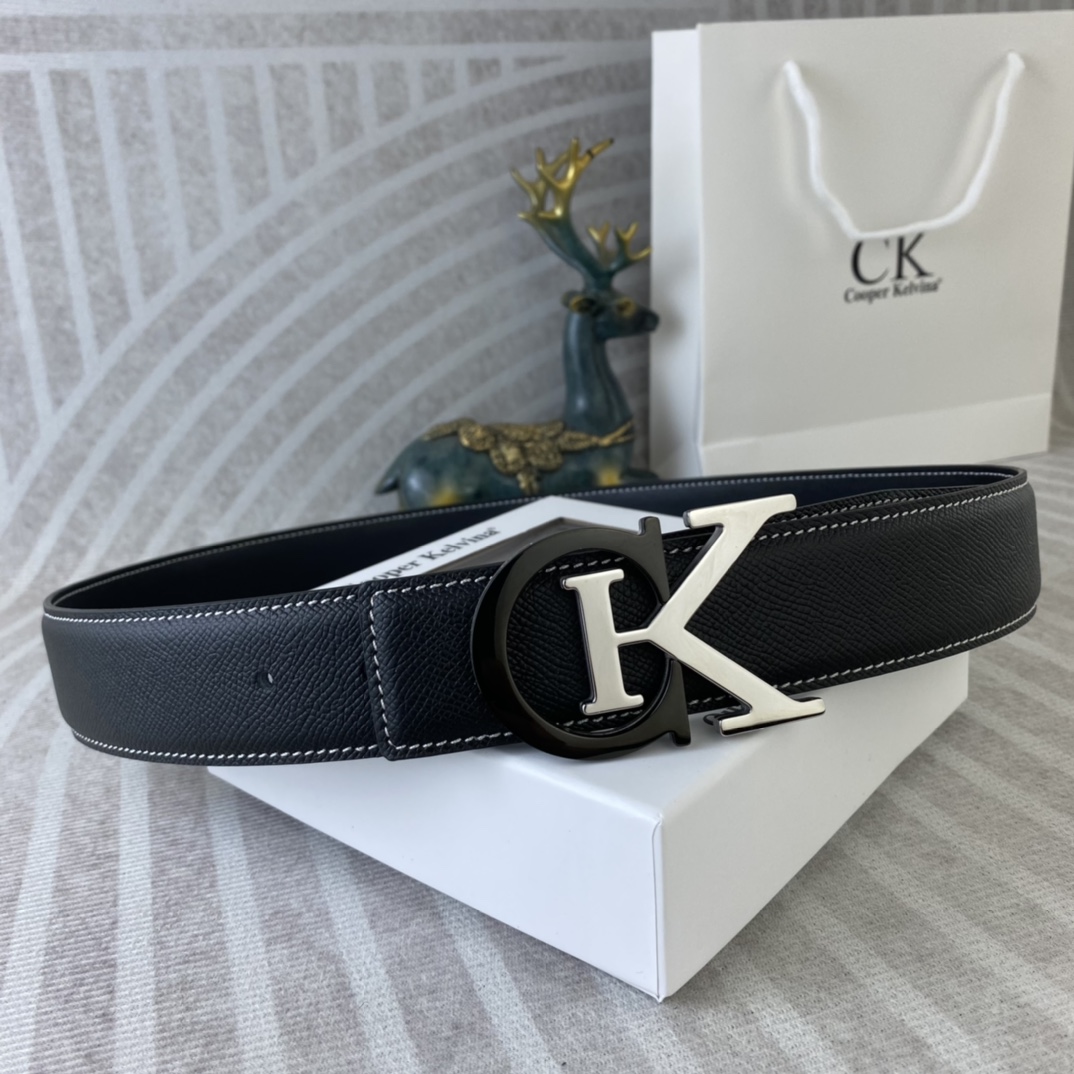CK 💕 特种皮腰带系列 ，原厂五金精品不锈钢扣，手感柔软舒适 宽3.8CM。