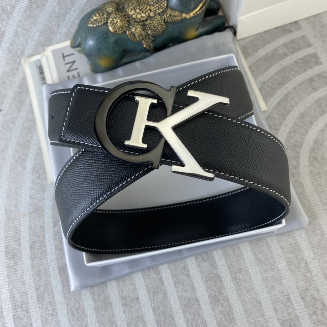 CK 💕 特种皮腰带系列 ，原厂五金精品不锈钢扣，手感柔软舒适 宽3.8CM。