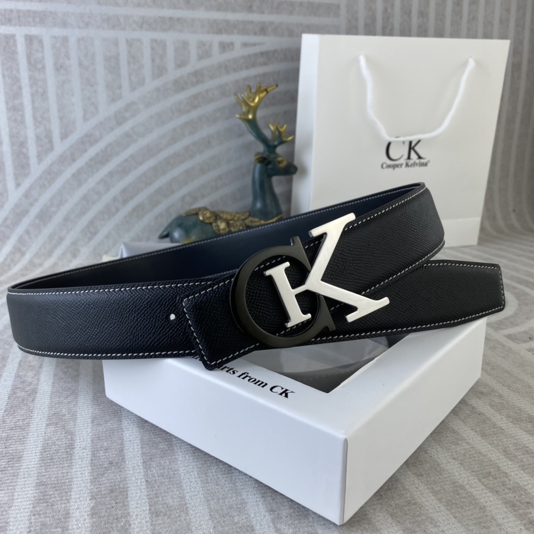CK 💕 特种皮腰带系列 ，原厂五金精品不锈钢扣，手感柔软舒适 宽3.8CM。