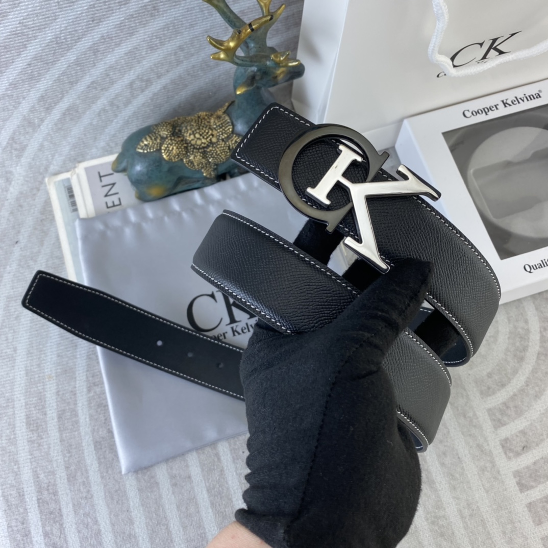 CK 💕 特种皮腰带系列 ，原厂五金精品不锈钢扣，手感柔软舒适 宽3.8CM。