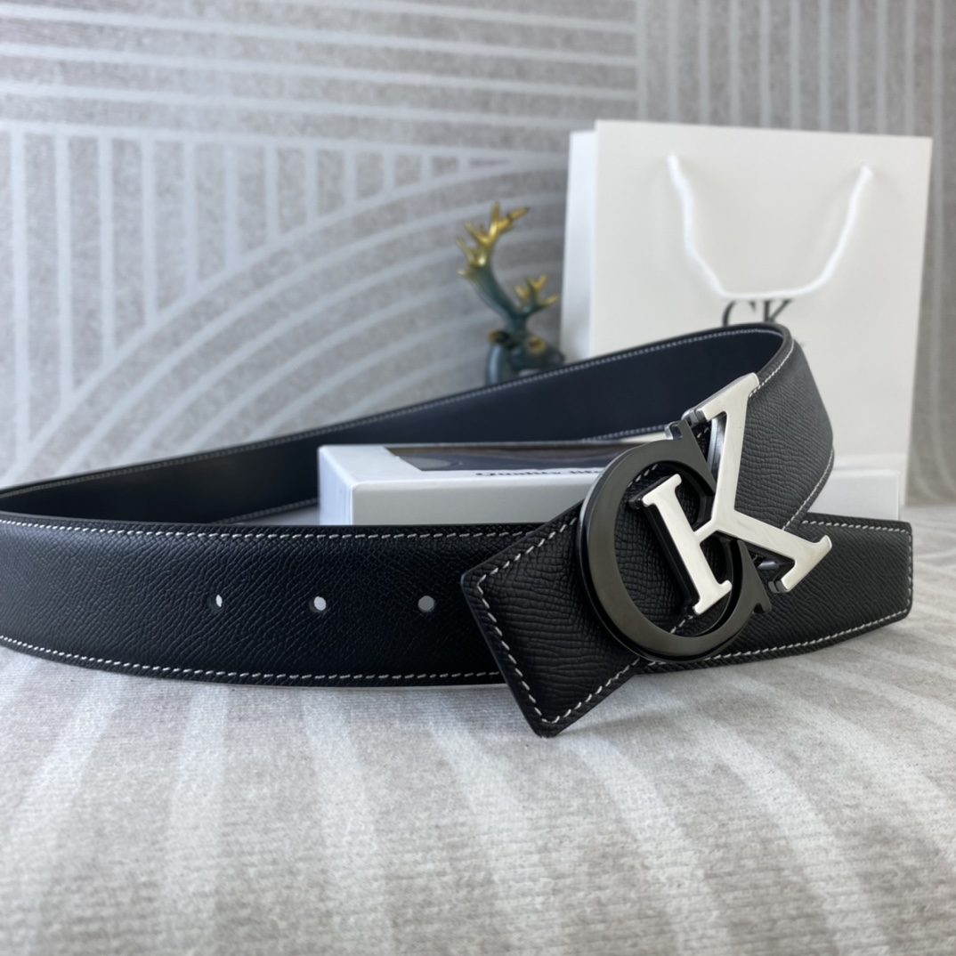 CK 💕 特种皮腰带系列 ，原厂五金精品不锈钢扣，手感柔软舒适 宽3.8CM。