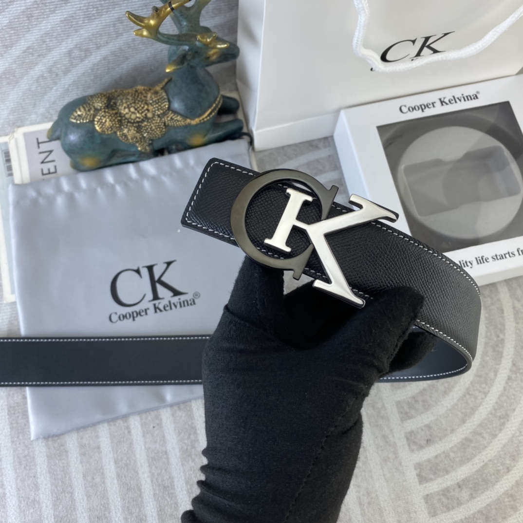 CK 💕 特种皮腰带系列 ，原厂五金精品不锈钢扣，手感柔软舒适 宽3.8CM。