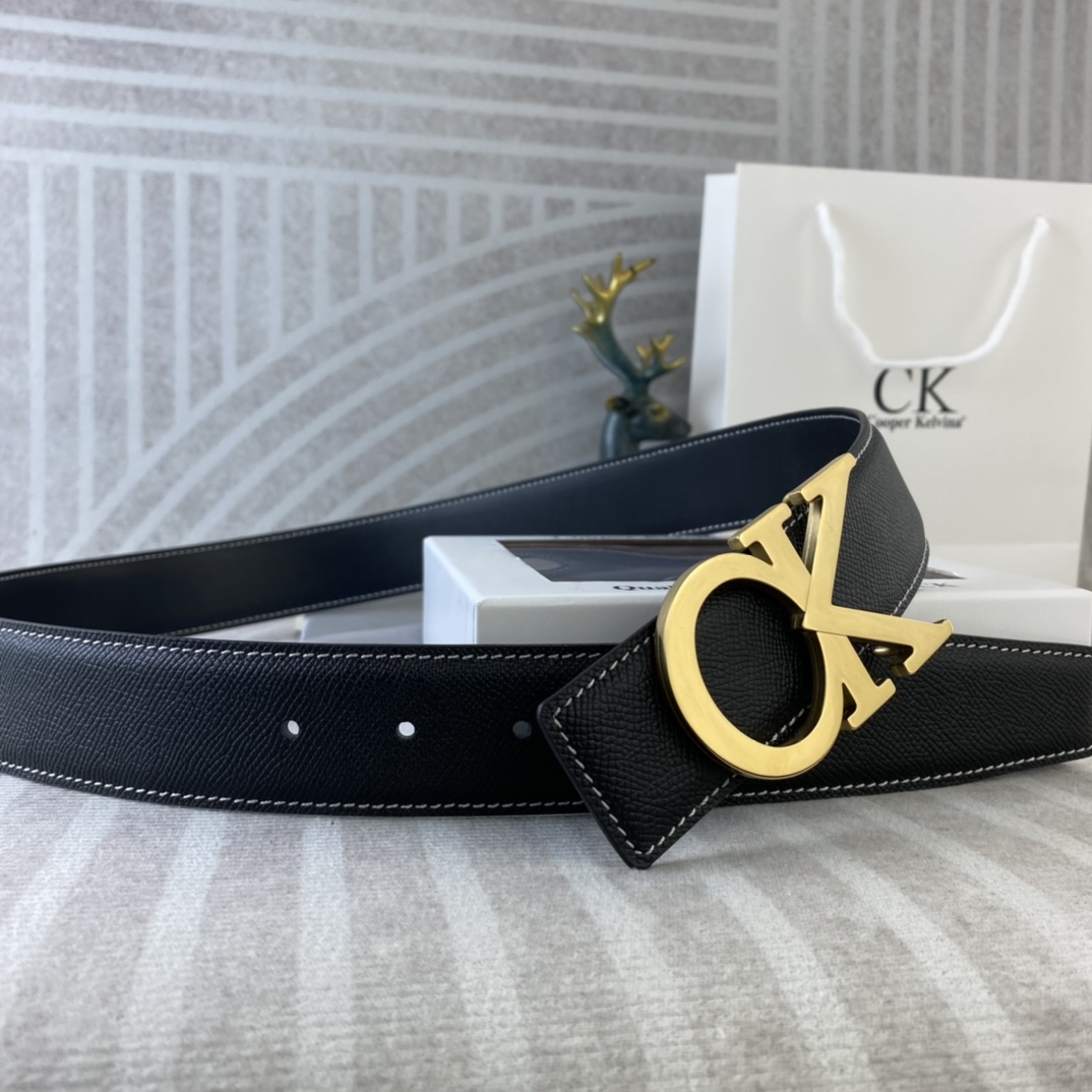 CK 💕 特种皮腰带系列 ，原厂五金精品不锈钢扣，手感柔软舒适 宽3.8CM。